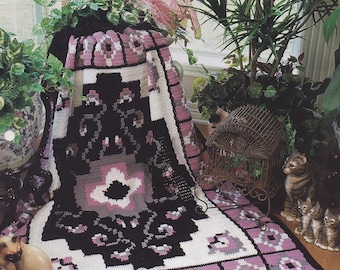 Window Scroll, Annie's Crochet Quilt & Afghan Pattern Club Leaflet 2215-1-01