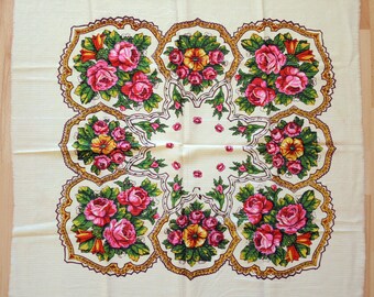 Châle en laine Vintage écharpe en laine avec motif floral #95