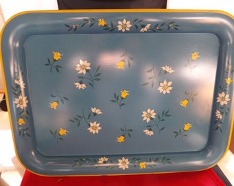 Set of Four Vintage Metal Tin Trays