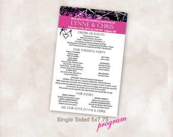 5 x 7 75 wedding program instant download just add your info