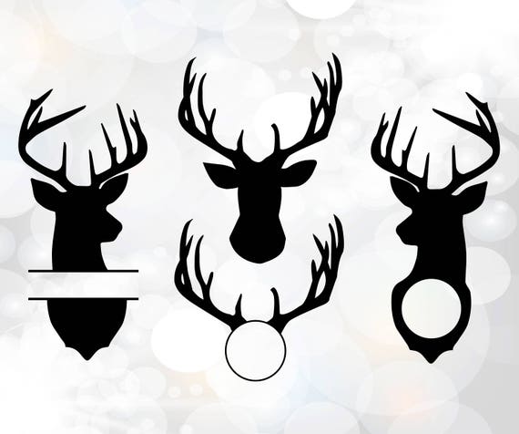 Download Reindeer Monogram SVG Deer Head Monogram Frame Antler