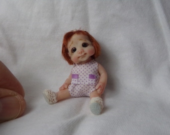 Miniature doll , one of a kind doll, handmade doll, small polymer clay, handsculpt art doll, artist doll
