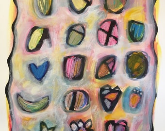 Original mixed media painting on paper/18x24/Things Are Thoughts