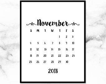 november 2018 etsy november baby calendar