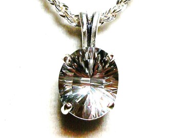 Topaz, white topaz , topaz pendant, white wedding, anniversary, 18 sterling silver "Instant Delight"