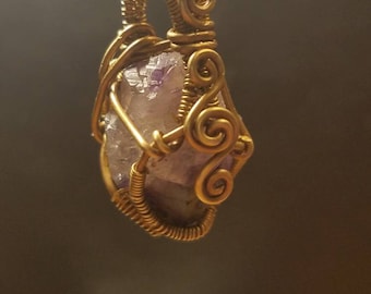 Chevron Amethyst and Brass