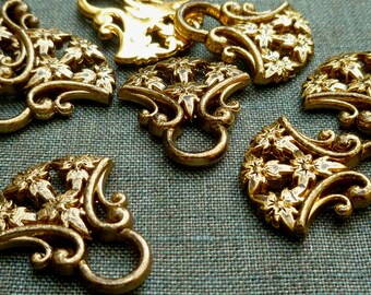 Dirndl hooks, antiqued gold colored, anodized plastic, Bavarian dress, octoberfest, beer garden, laced up bodice