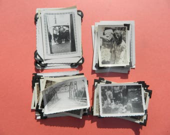 Lot Of 50 Vintage Black White Snapshots Photographs: Portraits People Land City 1930s - 1950s - #33