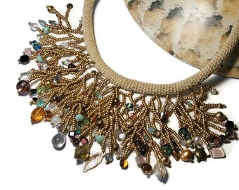 Gold statement necklace