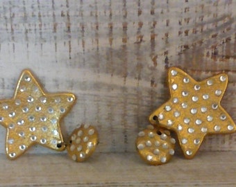 Vintage Gold Star Earrings