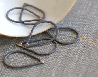 small oxidized copper teardrops- copper findings, oxidized teardrops, copper supplies, teardrop connectors, copper components