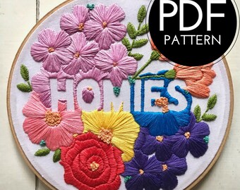 digital hand embroidery pattern | homies | digital PDF download | embroidery pdf | embroidery pattern