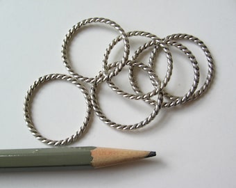 50 Twist ring with antique silver tone plating 25mm