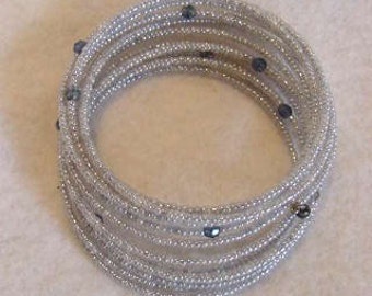 Vintage Micro Seed Bead Coil Bracelet