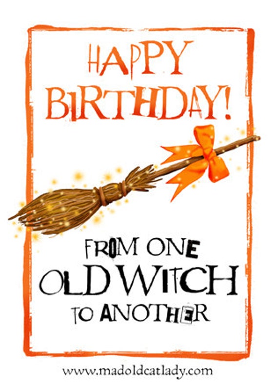 Witch birthday greetings card