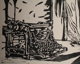 My Underwood Woodblock Print