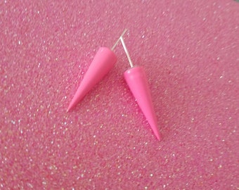 Pink spiked earrings
