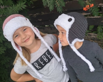 Aviator Hat - Warm Winter Hat - Available in All Sizes - Boy Aviator Hat - Girl Aviator Hat - Earflap Hat -
