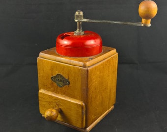 coffee grinder coffee-grinder manual grinder vintage grinder vintage coffee wooden grinder ha ha made in germany farmhouse cottage retro