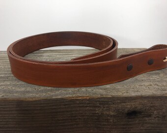 1" Wide Leather Belt with Western Buckle