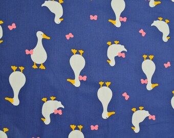100% cotton-blue fabric with white ducks