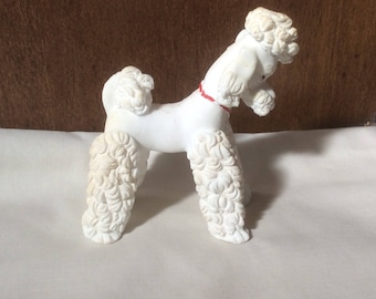 Vintage Bisque Poodle Dog Figurine
