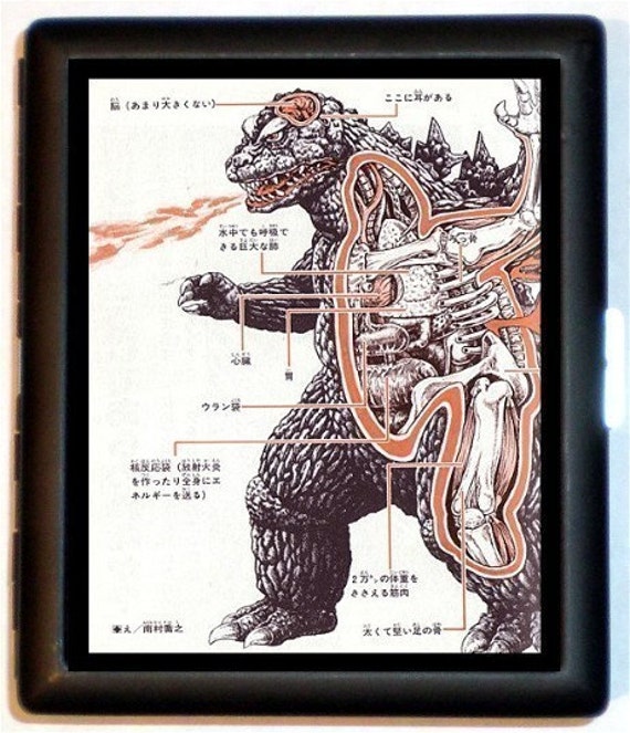 Japanese Dinosaur Cigarette Case Kaiju Pop Art Retro Kitsch