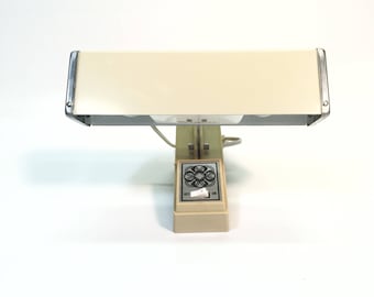 Vintage Reading Headboard Light Beige Metal and Plastic