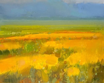 Valley, Landscape oil Painting, Original artwork, One of a kind