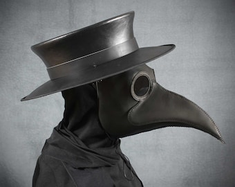 Plague Doctor's mask Maximus in black leather
