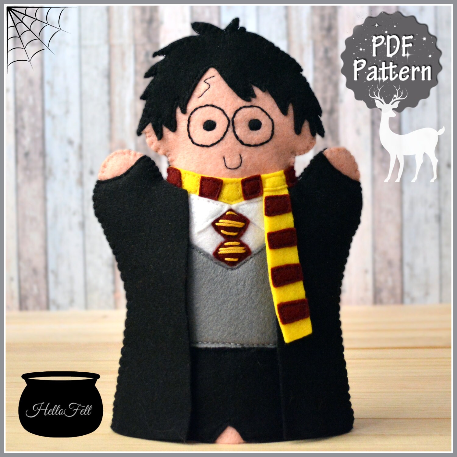 PDF Pattern Felt Harry Potter Hand Puppet Instant Download