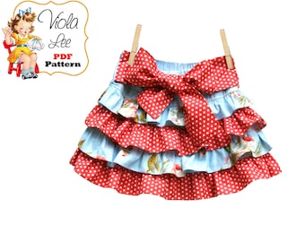 Jessalyn Girl's Skirt Pattern pdf, Ruffle Skirt Pattern, Skirt Sewing Pattern, Twirl Skirt Pattern. Toddler Skirt Pattern. Girls pdf Pattern