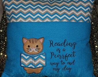Embroidered Reading Pillow