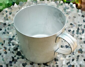 Vintage Military Camping Mug, Aluminum Cup Kitchen decor, Farmhouse decor Soviet Vintage Cold war collectible Army Can Soviet Vintage