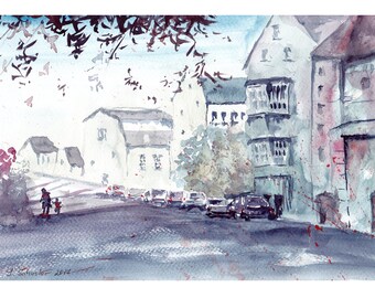 Small watercolor cityscape