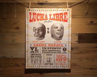 18x24 Nacho Libre vs Ramses Lucha Libre Event Poster