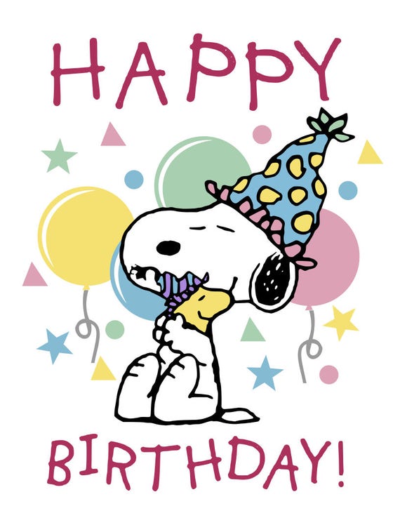 Happy Birthday Snoopy svg pdf png dxf file