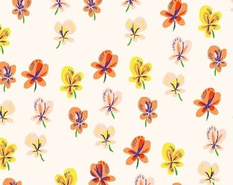 Windham - Sleeping Porch by Heather Ross, Cream Pansies