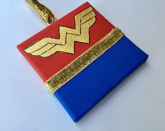 Hand Painted and Personalized Wonder Woman ornament