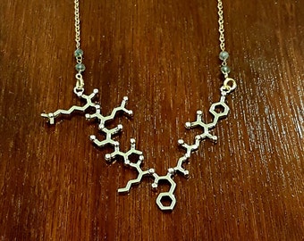 Endorphin Molecule Brass Necklace