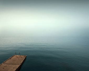 Blue Swim - Limited edition fine art print home decor seascape ocean swim coastal pier