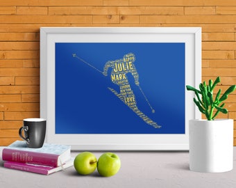 Skiing print, Skiing present, Skiing gifts