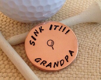 Golf ball marker, gift for dad, grandpa golfer, grandpa gift, custom ball marker, ball marker, golfer gift, personalized marker
