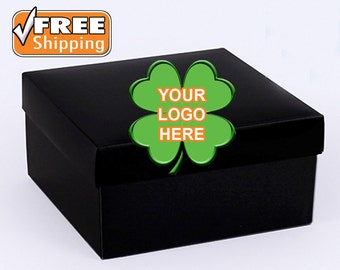 10 Black/White/Brown Custom Gift Boxes * Personalized Gift Boxes * Custom Boxes Company Logo * Luxiorous Gift Boxes with Lids