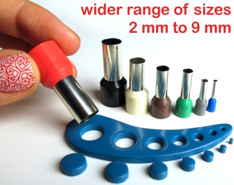 Polymer clay mini circle cutters set, kemper style, no seams - 9 mm to 2 mm