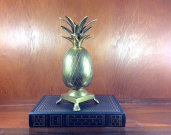 Vintage Brass Pineapple-Pineapple Statue-Brass Pineapple Candleholder