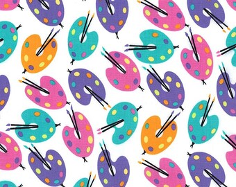 Michael Miller Fabric - Paint Palettes in Spring - Painterly Collection - By The Yard (LOW STOCK)