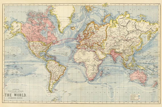 world map printable digital downloadvintage world map old