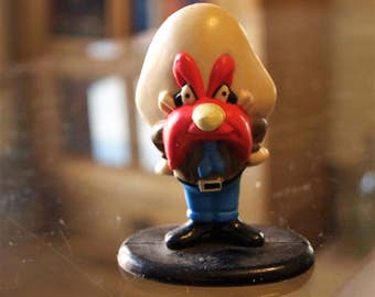 Vintage-Arbys-1987-Looney Tunes- Yosemite Sam-2 Rubber Figurine-Meal Toy