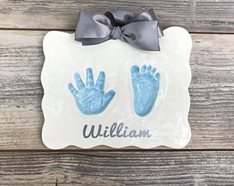 Baby Handprint - Ceramic Handprints - Baby Handprint Mold - Baby Footprint - Baby Handprint Kit - Baby Footprint Art - Baby Footprint Kit
